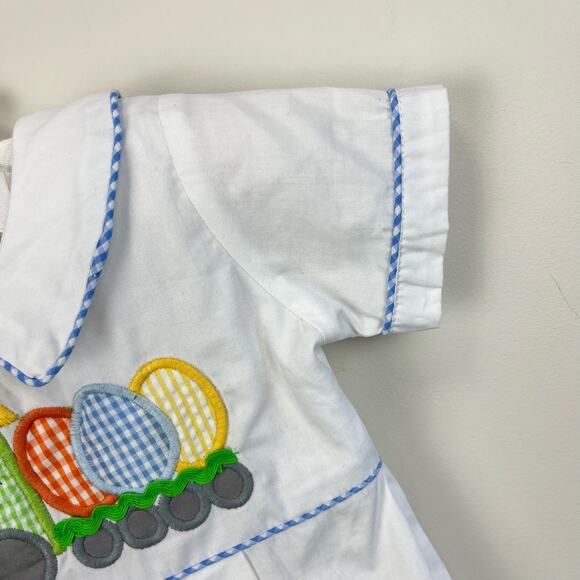 Lil Cactus Applique Easter Bunny Shortall Romper 6-12 Months - Picture 3 of 6